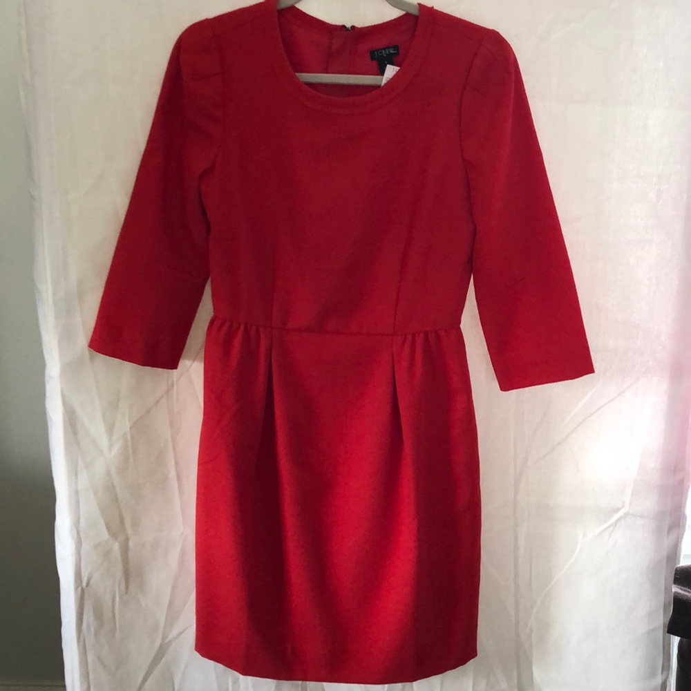 New J.Crew Red lined dress